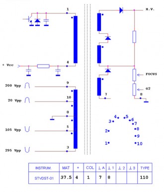 1302.2001B (50H0000277)(HR80306) Строчний трансформатор ТДКС