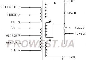 6174Z-8005C  (HR8300)  Строчный трансформатор ТДКС