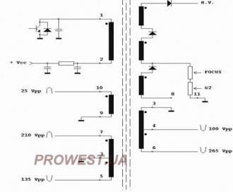 AT2079/40  (HR7488)( FAT 30186) Строчний трансформатор ТДКС