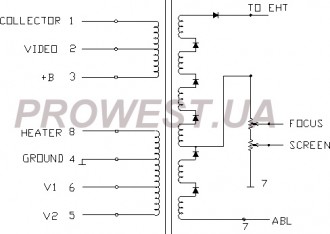 BSC24-0406B  Строчный трансформатор ТДКС