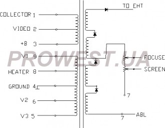 BSC24-0607B  Строчный трансформатор ТДКС