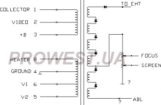 BSC24-08  Строчный трансформатор ТДКС
