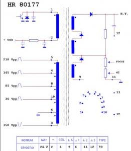 6174V-6006M  (HR80177)  Строчный трансформатор ТДКС