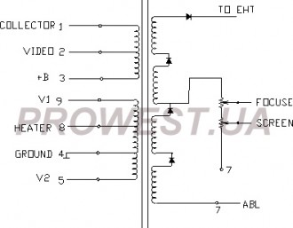 BSC26-3404  Строчный трансформатор ТДКС