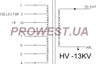 BSH13  Строчный трансформатор ТДКС