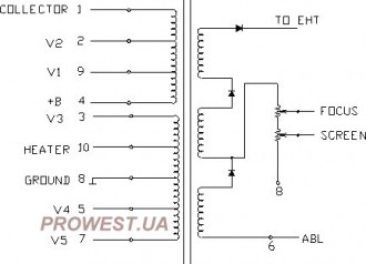 DCF2077A  (HR7455) Строчний трансформатор ТДКС