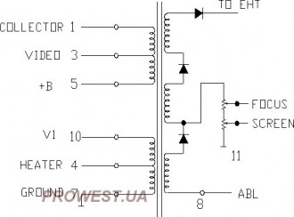 FCK20B003   (HR7783) Строчний трансформатор ТДКС