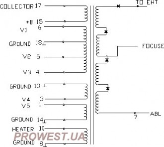 HR6140  Строчний трансформатор ТДКС