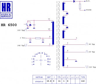 HR6500  Строчний трансформатор ТДКС