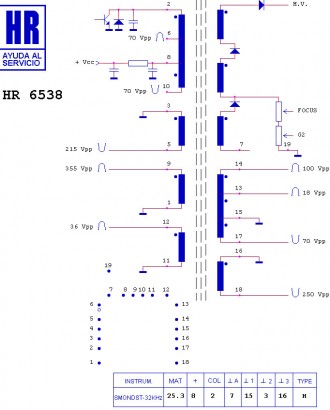 HR6538  Строчний трансформатор ТДКС