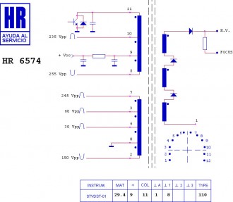 HR6574  Строчний трансформатор ТДКС