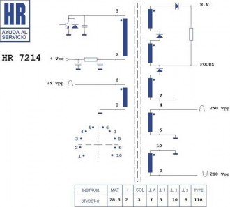 HR7214  Строчный трансформатор ТДКС