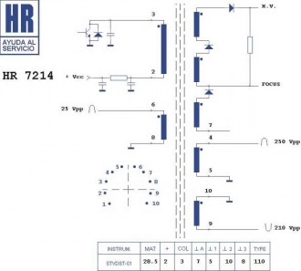 HR7214  Строчный трансформатор ТДКС