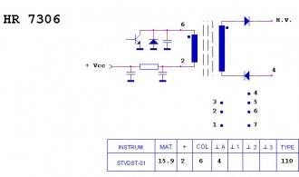 HR7306  Строчный трансформатор ТДКС