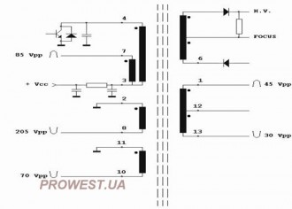 HR7323-00  Строчный трансформатор ТДКС