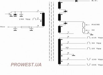 HR7880  Строчный трансформатор ТДКС