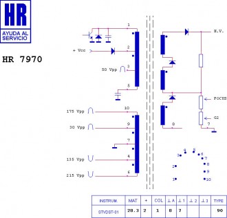 HR7970  Строчный трансформатор ТДКС