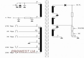 HR8007  Строчный трансформатор ТДКС