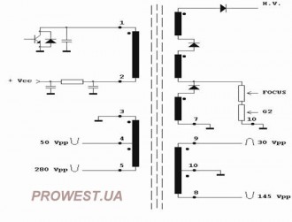 HR8188  Строчный трансформатор ТДКС