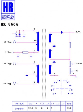 HR8604  Строчный трансформатор ТДКС