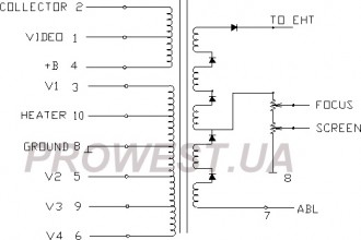 JF0501-1214A   (HR8452)  Строчный трансформатор ТДКС