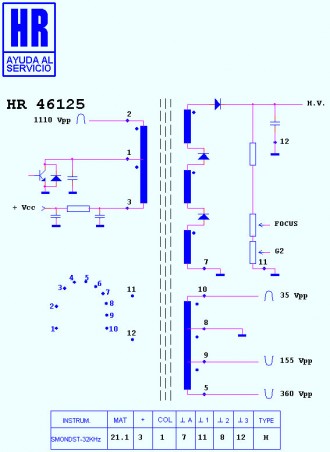 BSC25-6503  (HR46125)  Строчный трансформатор ТДКС