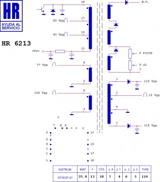 HR6213  Строчний трансформатор ТДКС