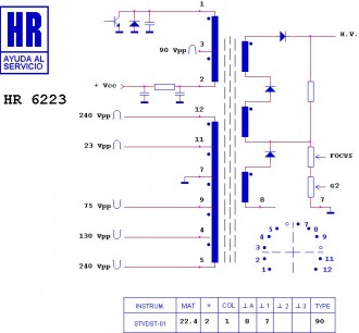 HR6223  Строчний трансформатор ТДКС