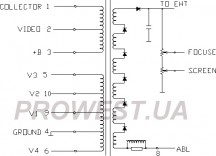 6174V-6006E  Строчный трансформатор ТДКС