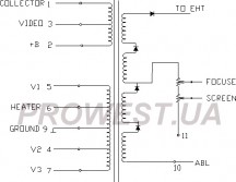 CJ28111-00AJ1  Строчный трансформатор ТДКС