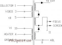 FCK20B003   (HR7783) Строчний трансформатор ТДКС