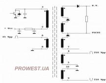 HR7225  Строчный трансформатор ТДКС