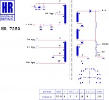 HR7250  Строчный трансформатор ТДКС