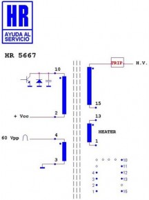 HR5667 Строчний трансформатор ТДКС