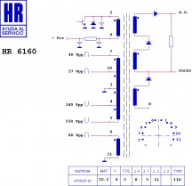 HR6160  Строчний трансформатор ТДКС