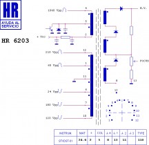 HR6203  Строчний трансформатор ТДКС