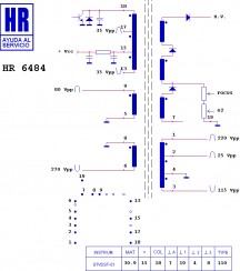 HR6484  Строчний трансформатор ТДКС