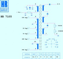 HR7105  Строчний трансформатор ТДКС