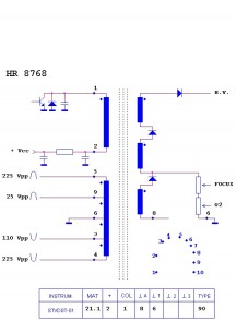 HR8768  Строчний трансформатор ТДКС